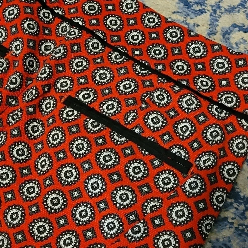 Loft sz 6 petite red navy dress shorts pattern WS30